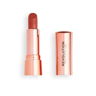 Revolution Satin Kiss Lipstick Heart Race Peach Nude
