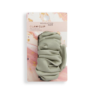 Revolution Haircare Ruched Satin Claw Clip Khaki