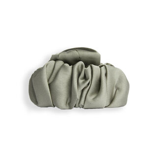 Revolution Haircare Ruched Satin Claw Clip Khaki